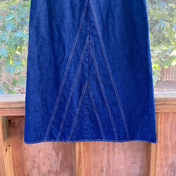 i.e. relaxed Women's Vintage Blue Denim Maxi Skirt Size 12 30" Waist - Picture 3 of 9